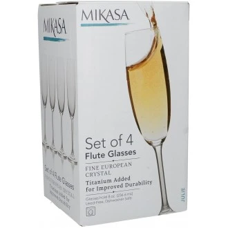 Mikasa Julie Set Of 4 237ml Flute Glasses