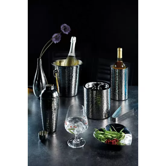 BarCraft Stainless Steel Ice Bucket with Lid and Tongs, 1.5 litres - Hammered Finish, BCICEBUCHAM Shop quality BarCraft Stainless Steel Ice Bucket with Lid and Tongs, 1.5 litres - Hammered Finish in Kenya from vituzote.com Shop in-store or online and get countrywide delivery!