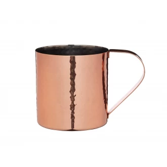 BarCraft Large Stainless Steel Moscow Mule Mug, Hammered, 550ml