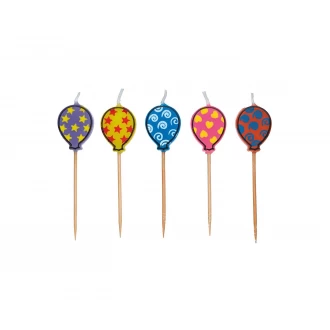 Sweetly Does It Balloon Candles - 5 Piece Assorted Colours