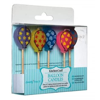 Sweetly Does It Balloon Candles - 5 Piece Assorted Colours