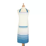 Kitchen Craft 'Jacquard Stripe' Adjustable 100% Cotton Printed Cooking Apron - Cream / Blue