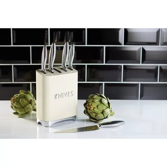 Shop quality Lovello Retro 5-Piece Stainless Steel Knife Set and Knife Block – Vanilla Cream in Kenya from vituzote.com Shop in-store or online and get countrywide delivery!