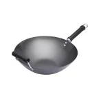 World Of Flavours Oriental Carbon Steel Non-Stick Phenolic Handled Wok, 36cm