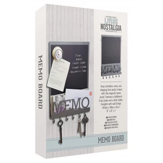 Living Nostalgia Magnetic Memo Board/Chalkboard, Grey/Black, 43.5 x 30 cm/(17 in x 1 in x 3 in)