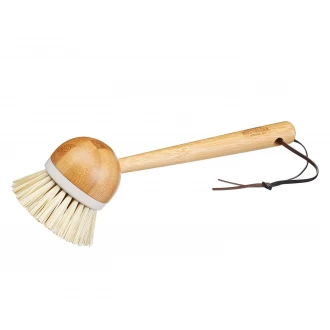 Living Nostalgia Wooden Washing Up Brush/Vegetable Scrubber - Long Handle