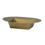 Designer Bowl  for Flower, Oval, Gold 25 x 1