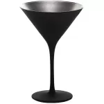 Stolzle Olympic Cocktail Glass Matt-Black Silver, 240 ML, Sold Per Piece (Made in Germany) - High Resistance to Breakage