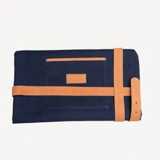 Adelphi Navy Blue Trim Hard-Wearing Apron, Unisex, 3 Large Pockets - Made in Kenya
