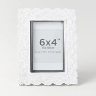 Dunelm Pearl Lace Effect Photo Frame 