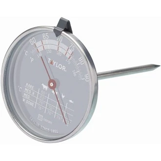 Taylor Professional Stainless Steel Meat Thermometer Leave in Stove with Height Chart