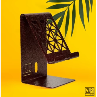 Zuri Desk Mobile Phone Holder (Steel) – Geometric Design Bronze