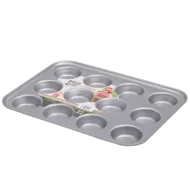 Baker & Salt Non-Stick Muffin Tin, 12 cup - Cup diameter 6.5cm.