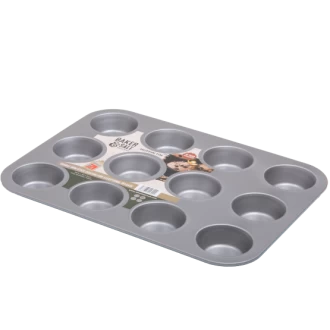 Baker & Salt Non-Stick Muffin Tin, 12cup - Cup diameter 7.2cm