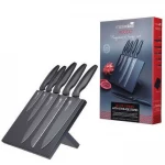 Master Class Agudo 5-Piece Non-Stick Stainless Steel Knife Set and Magnetic Knife Block