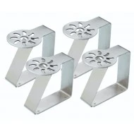 Kitchen Craft Stainless Steel Table Cloth Clips with Sun Pattern, Set of 4