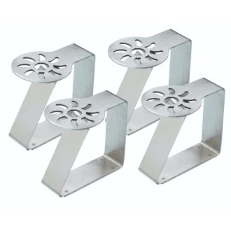 Kitchen Craft Stainless Steel Table Cloth Clips with Sun Pattern, Set of 4