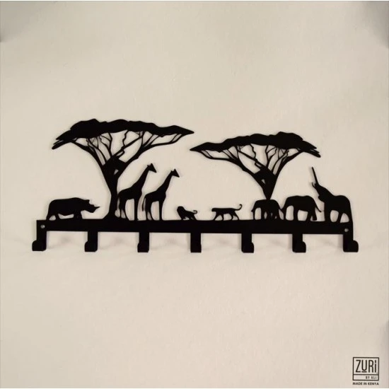 Zuri Savanna Design Wall Hanging Key Holder Rack, Made in Kenya, KHSAVB Shop quality Zuri Savanna Design Wall Hanging Key Holder Rack, Made in Kenya in Kenya from vituzote.com Shop in-store or online and get countrywide delivery!