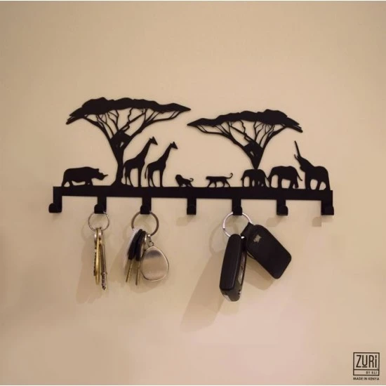 Zuri Savanna Design Wall Hanging Key Holder Rack, Made in Kenya, KHSAVB Shop quality Zuri Savanna Design Wall Hanging Key Holder Rack, Made in Kenya in Kenya from vituzote.com Shop in-store or online and get countrywide delivery!