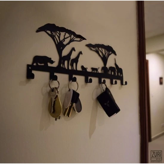 Zuri Savanna Design Wall Hanging Key Holder Rack, Made in Kenya, KHSAVB Shop quality Zuri Savanna Design Wall Hanging Key Holder Rack, Made in Kenya in Kenya from vituzote.com Shop in-store or online and get countrywide delivery!