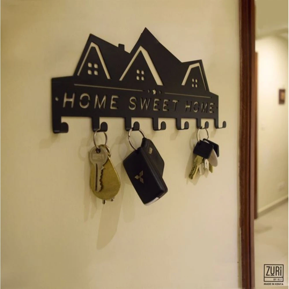 Zuri Home Sweet Home Design Wall Hanging Key Holder Rack