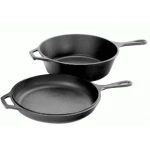 Lodge Pre-Seasoned Cast-Iron Combo Cooker, 3-Litre