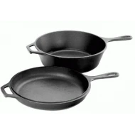 Lodge Pre-Seasoned Cast-Iron Combo Cooker, 3-Litre