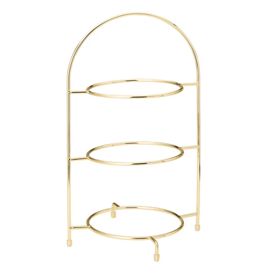 Utopia Gold 3 Tier Plate Stand 16.5" (42cm) Utopia Gold 3 Tier Plate Stand 16.5" (42cm)