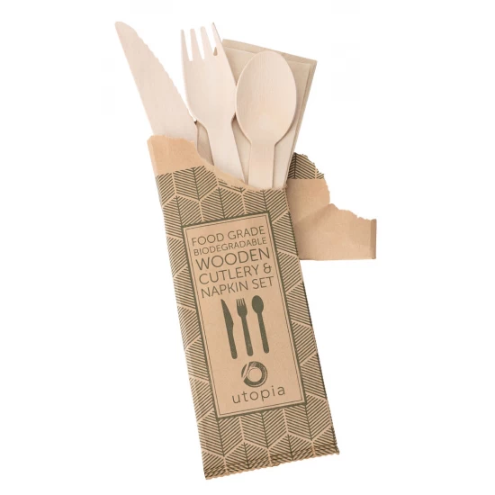 Shop quality Utopia Birch Wood Cutlery Set- ( Knife, Fork, Spoon and Paper Napkin) in Kenya from vituzote.com Shop in-store or online and get countrywide delivery!