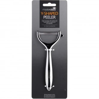 Master Class Diecast Y Shaped Swivel Peeler, Silver Stainless Steel Blade