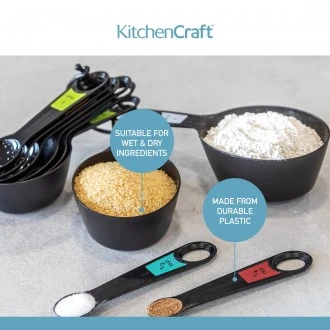 Kitchen Craft Plastic Measuring Cups and Spoons (Set of 10)