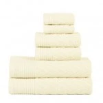 Superior 100% Cotton Chevron 6-Piece Towel Set - Ivory