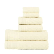 Superior 100% Cotton Chevron 6-Piece Towel Set - Ivory