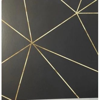 Ruby Ashley Midnight Blank Greeting Card - Blue and Gold Designs Geometric	