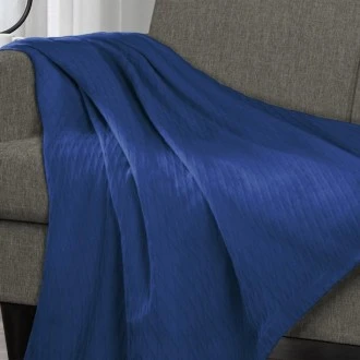 Diamond Twin/Twin XL Cotton Blanket, Lightweight Summer Blanket, Merritt Blue