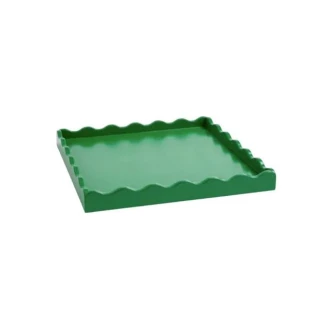Candlelight Sophie Robinson Wavy Edge Green Tray – 5 × 45 × 45 cm