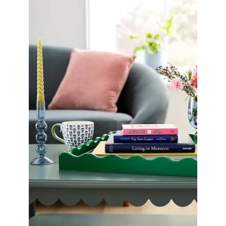 Candlelight Sophie Robinson Wavy Edge Green Tray – 5 × 45 × 45 cm