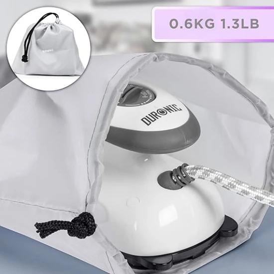 Duronic Mini Travel Steam Iron with Variable Temperature Portable, 50ml White 
