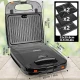 Duronic 3 in 1 Snack Maker Electric Sandwich and Toastie Makers 1200W Waffle Iron Panini Press with Interchangeable Cooking Grill Plates