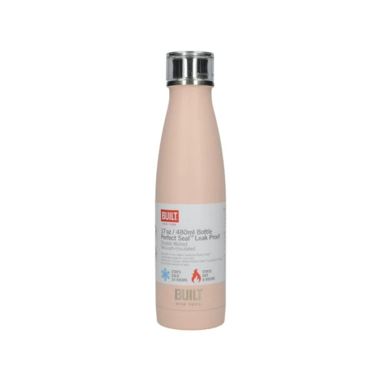 Built 500ml Double Walled Stainless Steel Water Bottle Pale Pink
