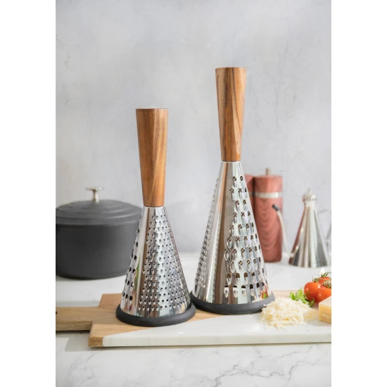 MasterClass Gourmet Cheese Large Cheese Grater,  Silver/Brown)