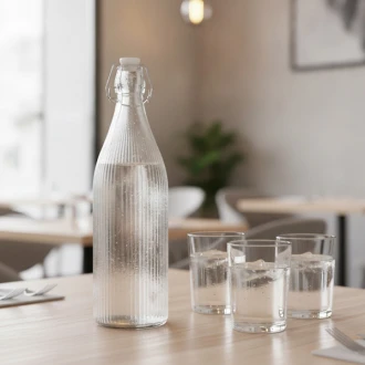Neville GenWare Glass Striped Swing Bottle 1L/ 35oz 350 x 85mm (H x Dia)