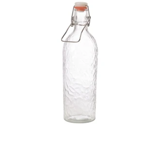 Neville GenWare Glass Hammered Swing Bottle, 1 Liter