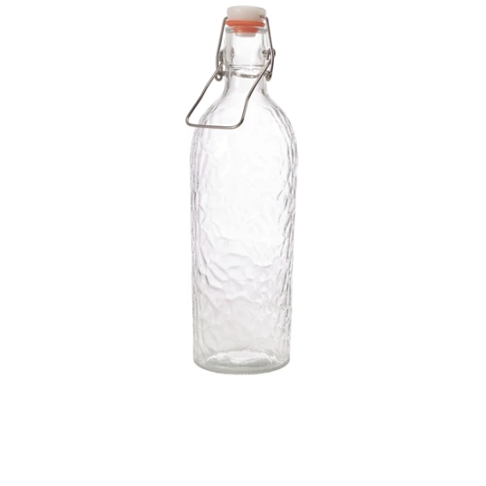 Neville GenWare Glass Hammered Swing Bottle, 1 Liter