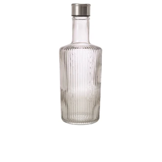 Neville GenWare Glass Striped Water Bottle, 1 Liter