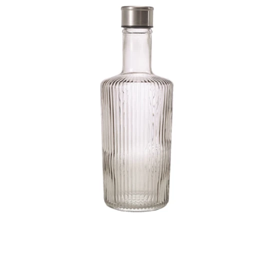 Neville GenWare Glass Striped Water Bottle, 1 Liter