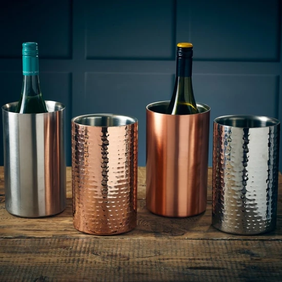 Neville GenWare Hammered Copper Plated Wine Cooler 12 x 20cm (Dia x H)