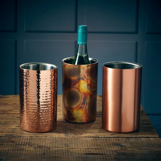 Neville GenWare Hammered Copper Plated Wine Cooler 12 x 20cm (Dia x H)