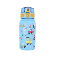 Ari Kids Leak Proof 3D Printed Car Design Blue Stainless Steel Water Bottle, 400ml