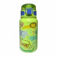 Ari Kids Leak Proof 3D Printed Safari Animals Green Stainless Steel Water Bottle, 400ml